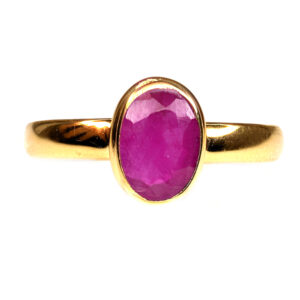 Ruby Oval Faceted Gold Vermeil Ring; size 7 Ruby Oval Faceted Gold Vermeil Ring; size 7
