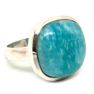 Amazonite Sterling Silver Ring; size 9