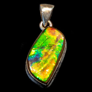 Ammolite Fossil Sterling Silver Pendant Ammolite Fossil Sterling Silver Pendant