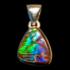 Ammolite Fossil Sterling Silver Pendant Ammolite Fossil Sterling Silver Pendant