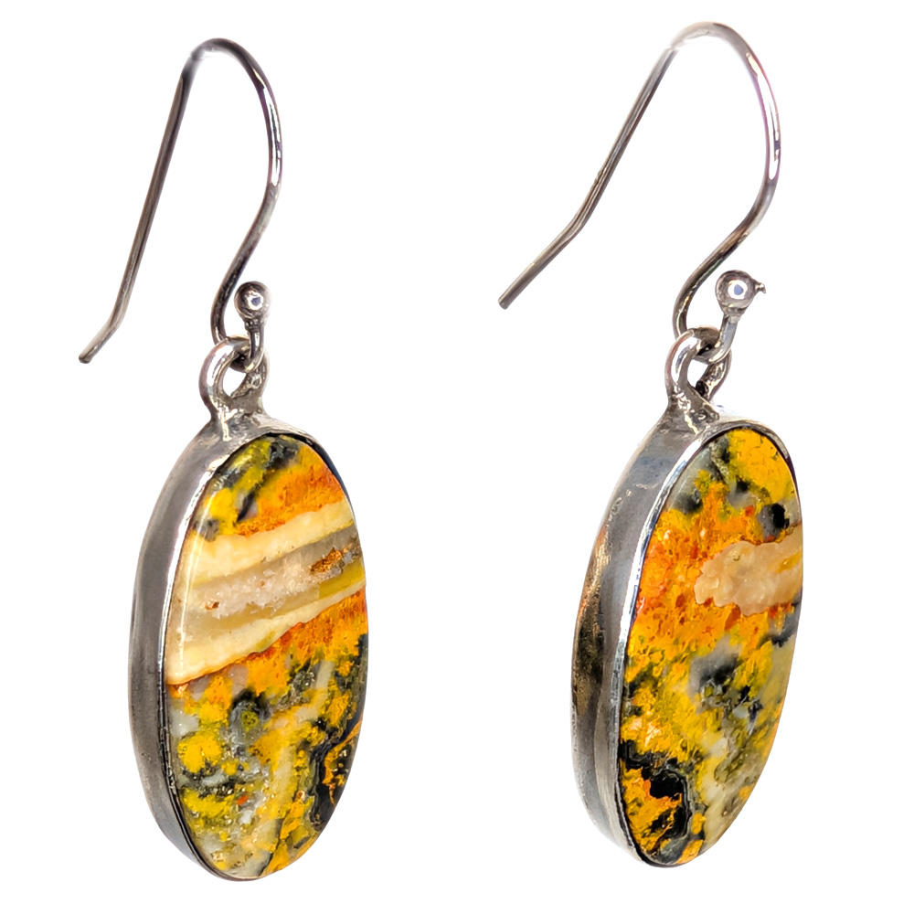 Bumblebee Jasper Oval Sterling Silver Earrings Bumblebee Jasper Oval Sterling Silver Earrings - Image 2
