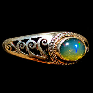 Ethiopian Opal Oval Sterling Silver Ring; size 9 1/2