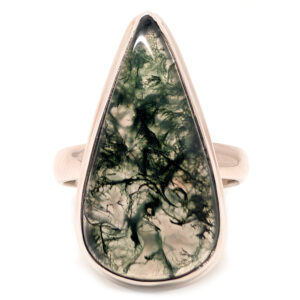 Moss Agate Teardrop Sterling Silver Ring; size 6 1/2 Moss Agate Teardrop Sterling Silver Ring; size 6 1/2