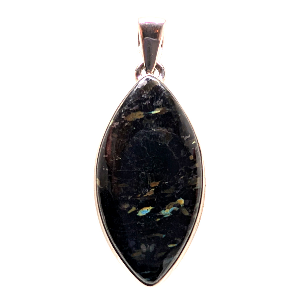 Nuummite Marquise Sterling Silver Pendant Nuummite Marquise Sterling Silver Pendant - Image 2