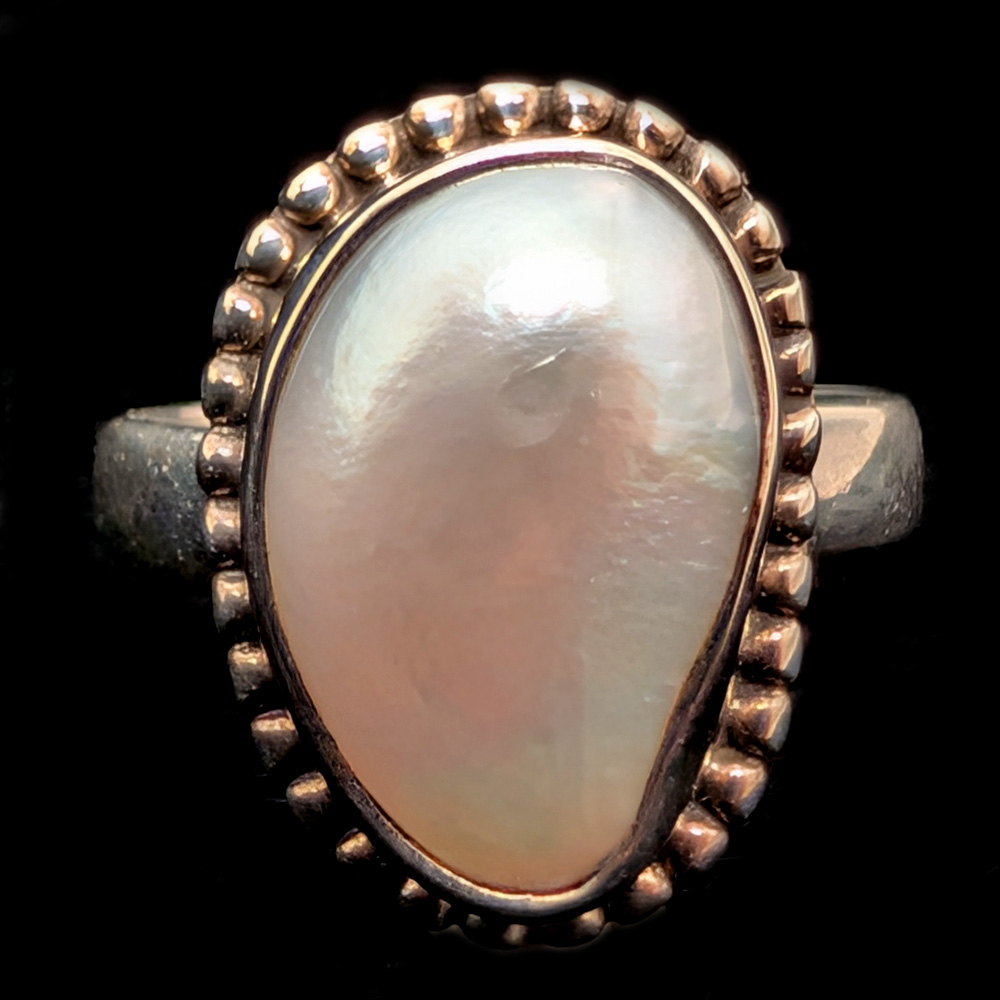 Pearl Sterling Silver Ring; size 7 1/2 Pearl Sterling Silver Ring; size 7 1/2