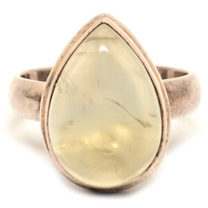 Prehnite Teardrop Sterling Silver Ring; size 8 1/4 Prehnite Teardrop Sterling Silver Ring; size 8 1/4