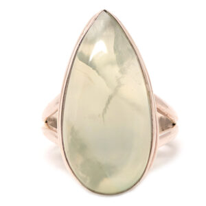 Prehnite Teardrop Sterling Silver Ring; size 9 Prehnite Teardrop Sterling Silver Ring; size 9