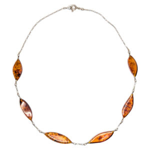 Amber Bead Sterling Silver Necklace Amber Bead Sterling Silver Necklace