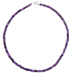Amethyst Cubic-Faceted Bead Necklace