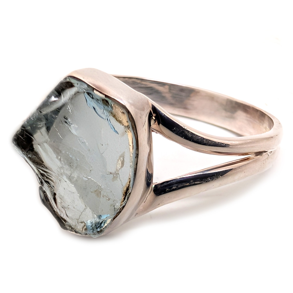Aquamarine Sterling Silver Ring; size 10 1/2 Aquamarine Sterling Silver Ring; size 10 1/2 - Image 2
