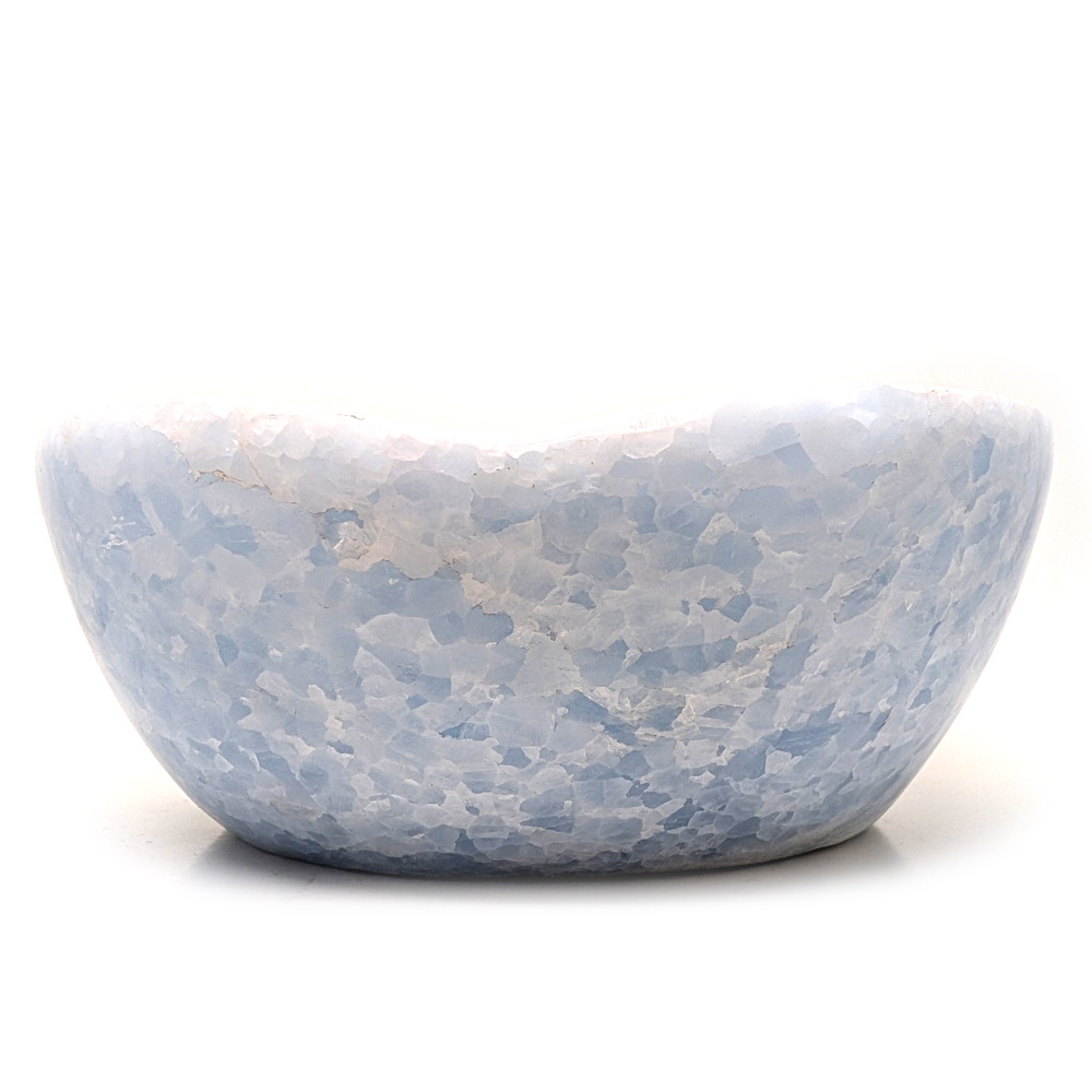 Blue Calcite Bowl, Large Blue Calcite Bowl, Large