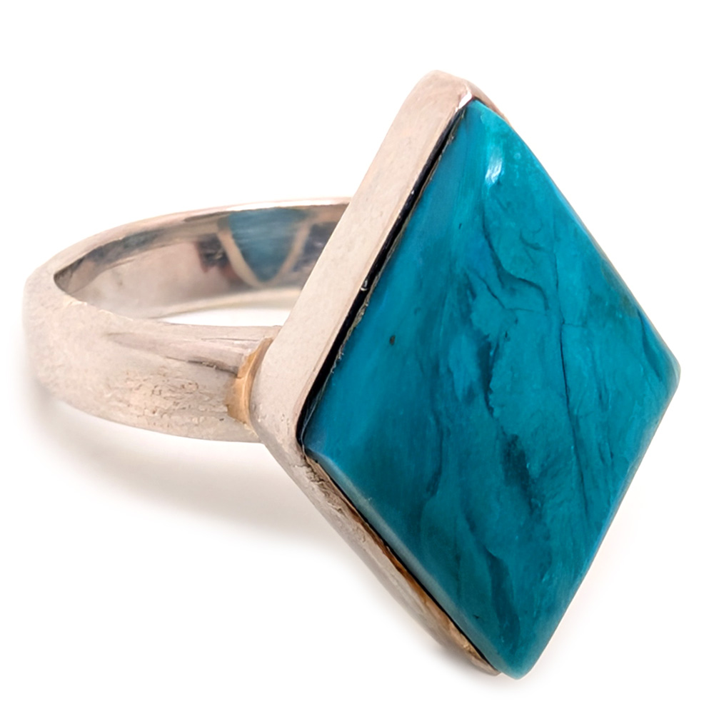 Blue Opal Marquise Sterling Silver Ring; size 8 Blue Opal Marquise Sterling Silver Ring; size 8 - Image 2