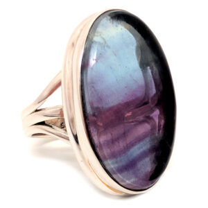 Fluorite Oval Sterling Silver Ring; size 5
