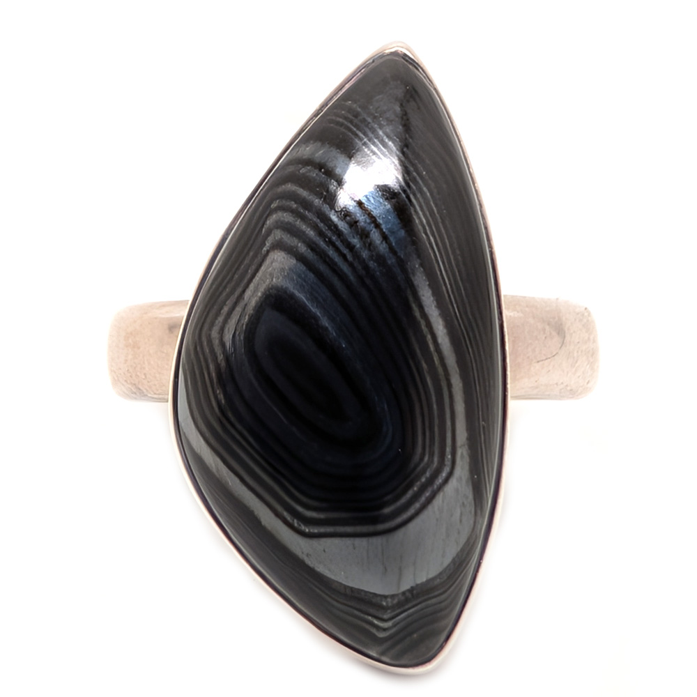Psilomelane Sterling Silver Ring; size 7 Psilomelane Sterling Silver Ring; size 7 - Image 2