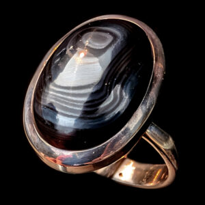 Psilomelane Oval Sterling Silver Ring; size 9 1/2 Psilomelane Oval Sterling Silver Ring; size 9 1/2