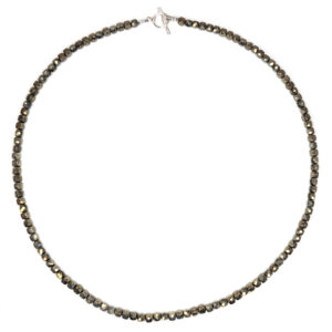 Pyrite Cubic-Faceted Bead Necklace