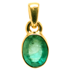 Emerald Oval Faceted Gold Vermeil Pendant Emerald Oval Faceted Gold Vermeil Pendant