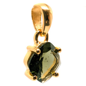 Moldavite Faceted Gold Vermeil Pendant Moldavite Faceted Gold Vermeil Pendant
