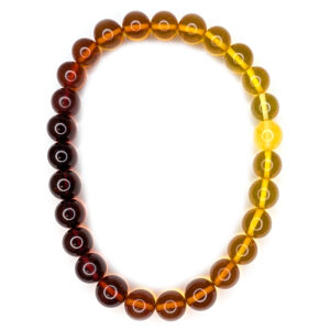 Amber Round Bead Stretch Bracelet, Multicolor Amber Round Bead Stretch Bracelet, Multicolor