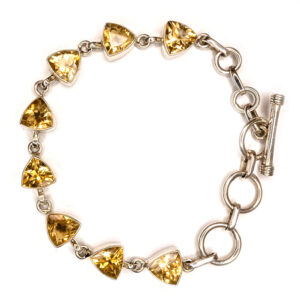 Citrine Triangle Faceted Sterling Silver Bracelet Citrine Triangle Faceted Sterling Silver Bracelet