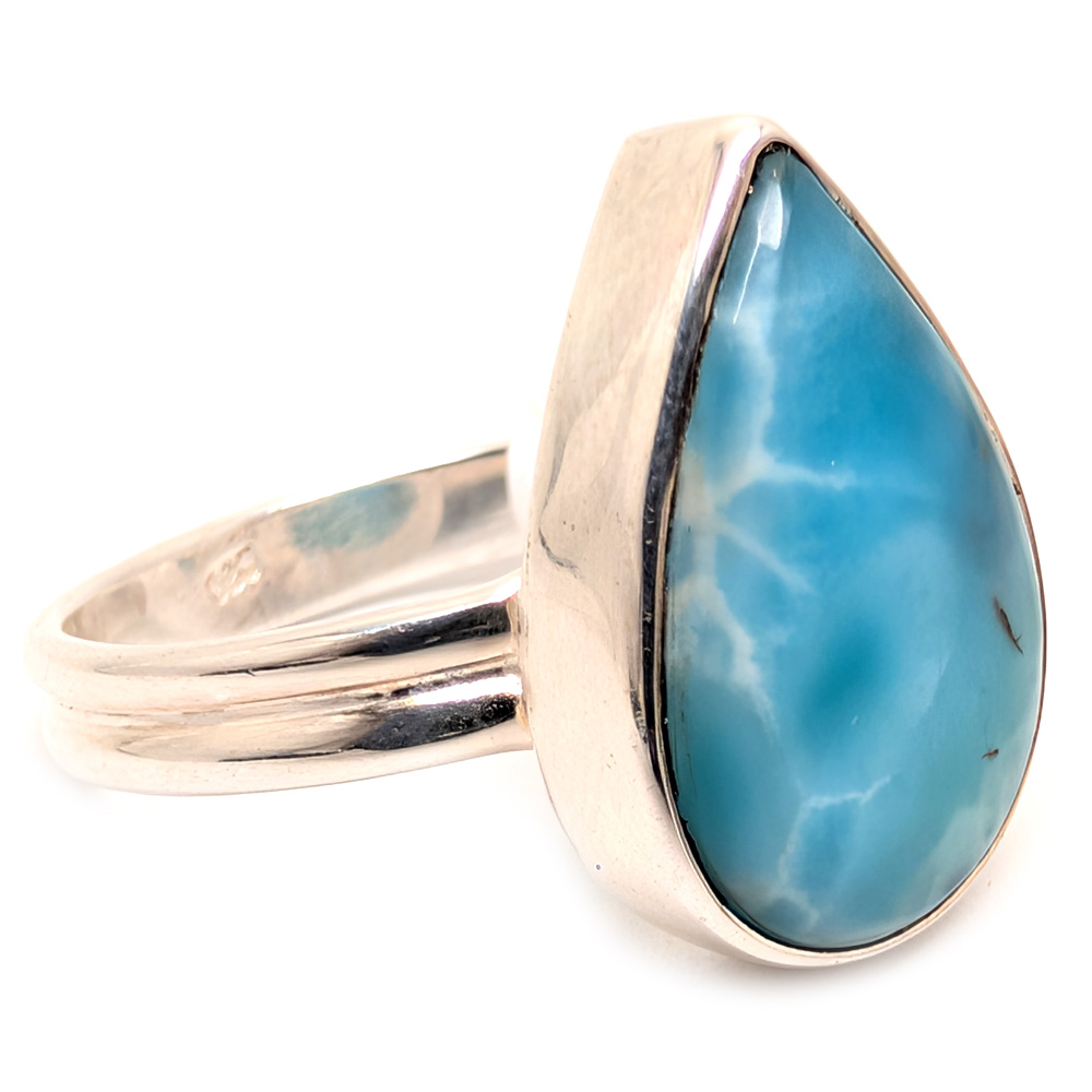 Larimar Teardrop Sterling Silver Ring; Size 10 Larimar Teardrop Sterling Silver Ring; Size 10 - Image 2